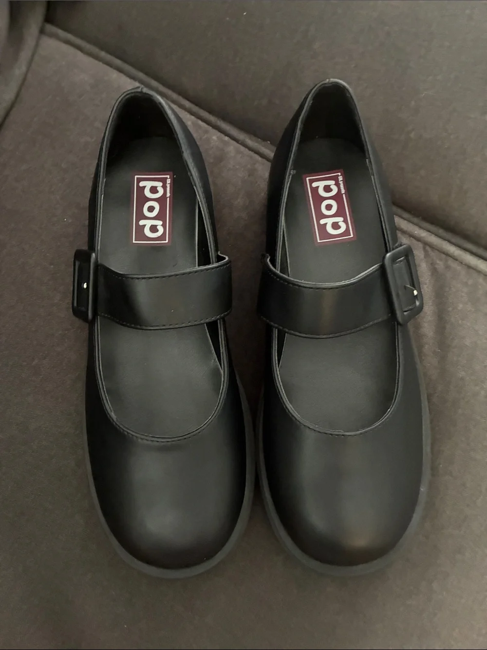 NWOT !!! pop Black Mary Jane Platform Shoes with Buckle Strap